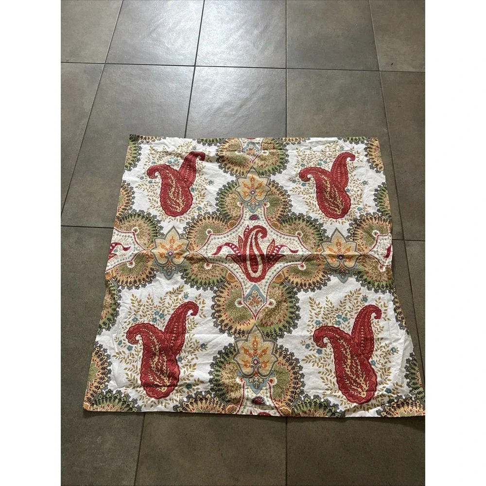 Pottery Barn Linden Paisley Pillowcase Sham Floral‎ 26x26 Whimsical Bohemian